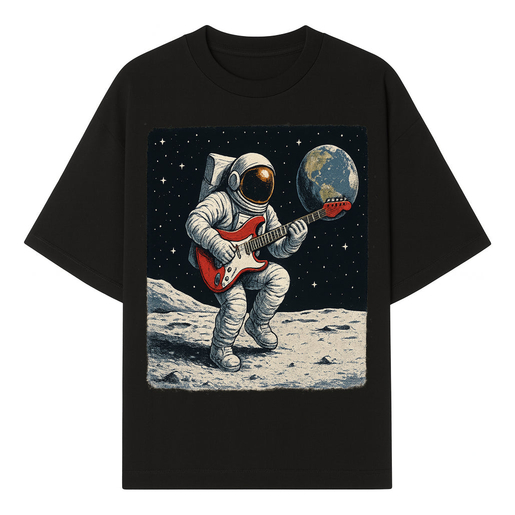 Astronaut Playing Electric Guitar in Space - Cosmic Music Art Print for Space Lovers and Musicians, Retro Style Wall Decor - T-shirt 1758273092553.jpg
