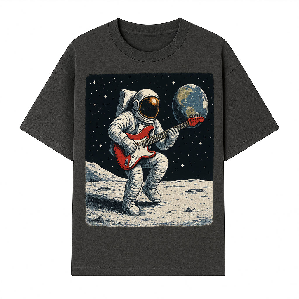 Astronaut Playing Electric Guitar in Space - Cosmic Music Art Print for Space Lovers and Musicians, Retro Style Wall Decor - T-shirt 1758273092719.jpg