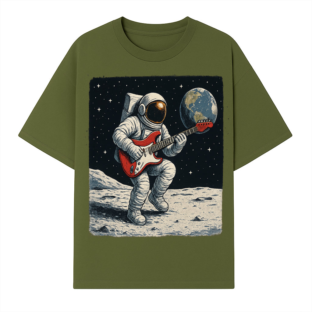 Astronaut Playing Electric Guitar in Space - Cosmic Music Art Print for Space Lovers and Musicians, Retro Style Wall Decor - T-shirt 1758273092857.jpg