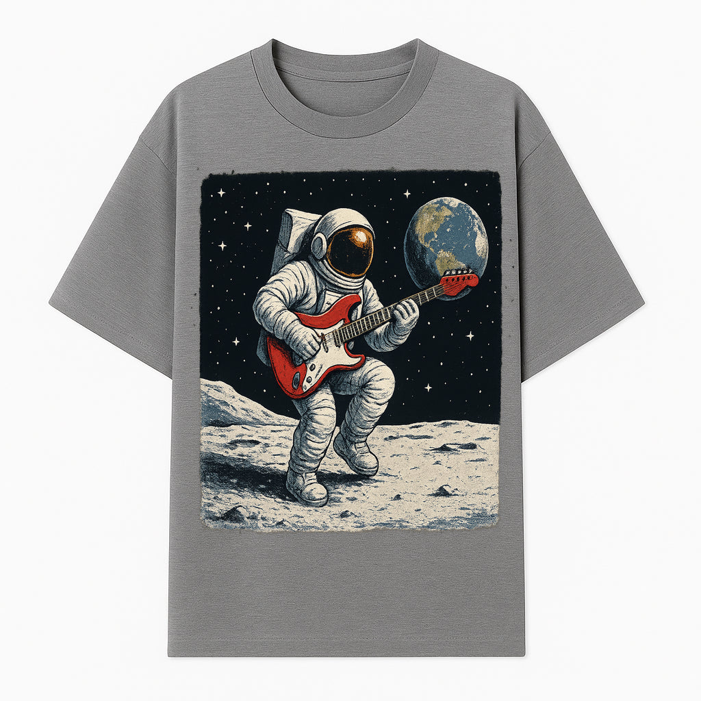 Astronaut Playing Electric Guitar in Space - Cosmic Music Art Print for Space Lovers and Musicians, Retro Style Wall Decor - T-shirt 1758273092999.jpg