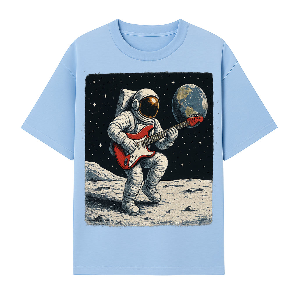 Astronaut Playing Electric Guitar in Space - Cosmic Music Art Print for Space Lovers and Musicians, Retro Style Wall Decor - T-shirt 1758273093176.jpg