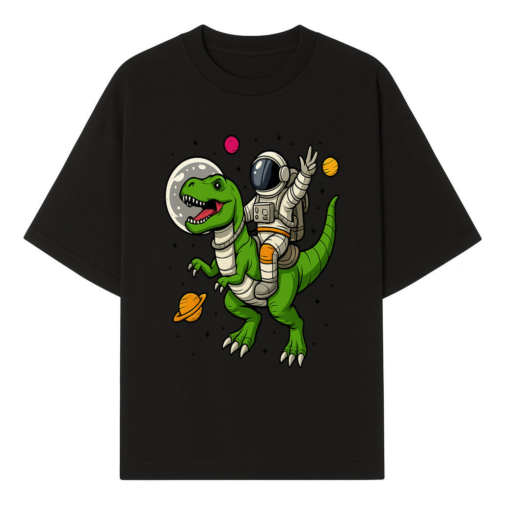 Astronaut Riding T-Rex Space Adventure Graphic Tee for Kids, Dinosaur and Space Theme Shirt, Fun Outer Space Design - T-shirt 1758273093883.jpg