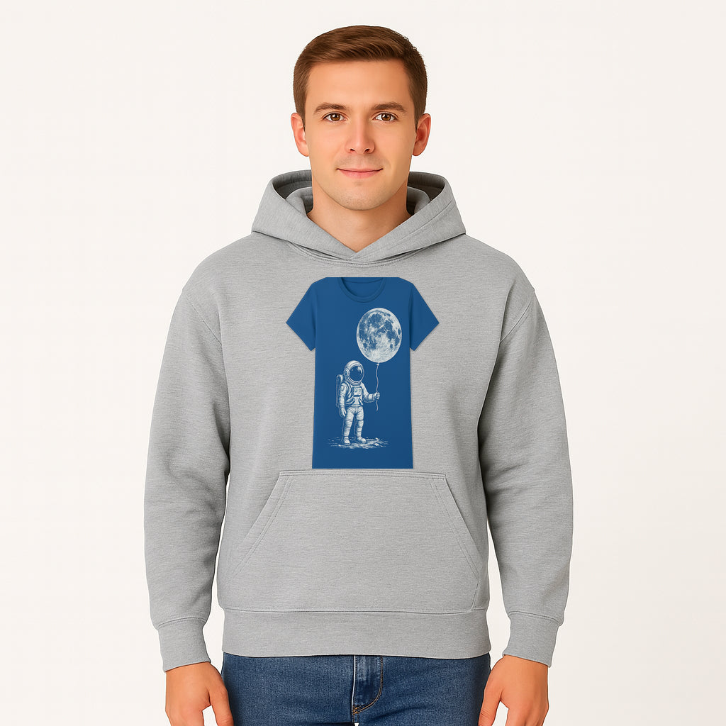 Astronaut Holding Moon Balloon T-Shirt | Space Themed Graphic Tee | Unique Gift for Sci-Fi Lovers and Dreamers - Hoodie 1758273093891.jpg