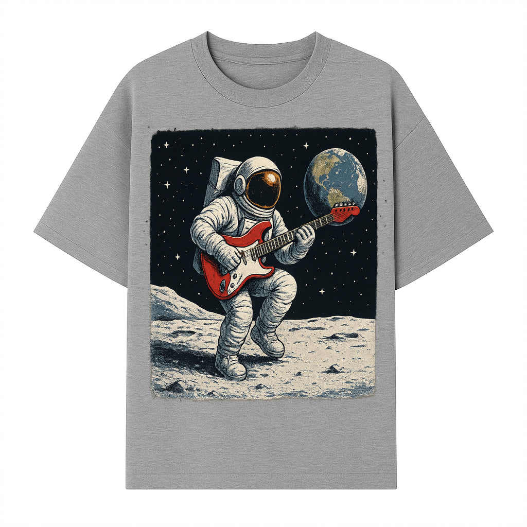 Astronaut Playing Electric Guitar in Space - Cosmic Music Art Print for Space Lovers and Musicians, Retro Style Wall Decor - T-shirt 1758273093901.jpg