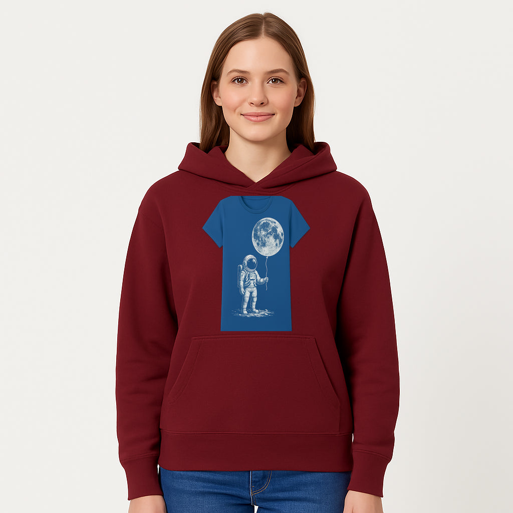 Astronaut Holding Moon Balloon T-Shirt | Space Themed Graphic Tee | Unique Gift for Sci-Fi Lovers and Dreamers - Hoodie 1758273094038.jpg