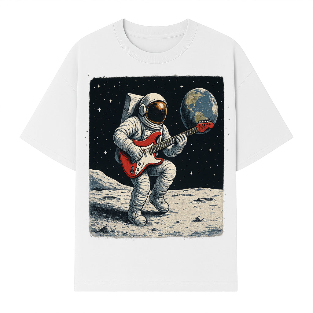 Astronaut Playing Electric Guitar in Space - Cosmic Music Art Print for Space Lovers and Musicians, Retro Style Wall Decor - T-shirt 1758273094045.jpg