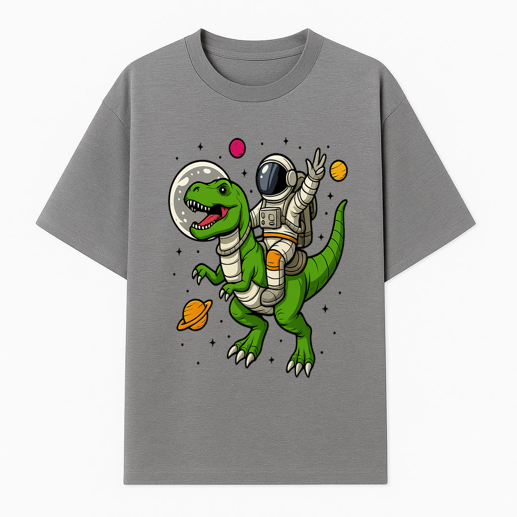 Astronaut Riding T-Rex Space Adventure Graphic Tee for Kids, Dinosaur and Space Theme Shirt, Fun Outer Space Design - T-shirt 1758273094330.jpg