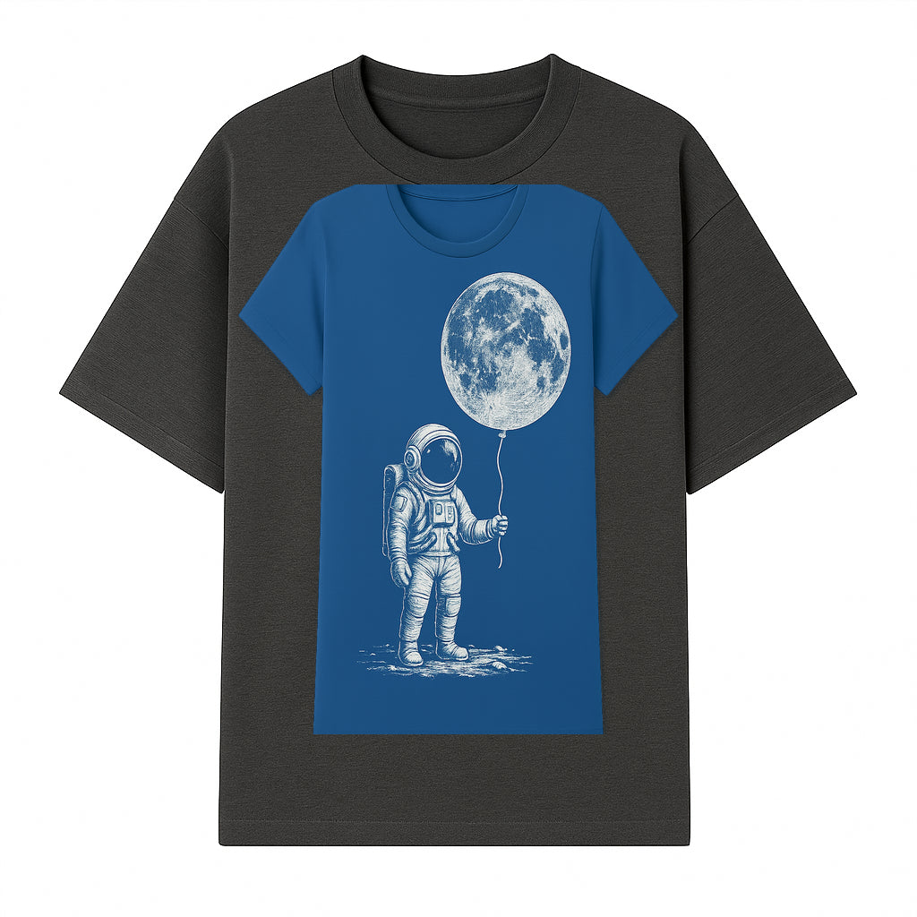 Astronaut Holding Moon Balloon T-Shirt | Space Themed Graphic Tee | Unique Gift for Sci-Fi Lovers and Dreamers - T-shirt 1758273094514.jpg