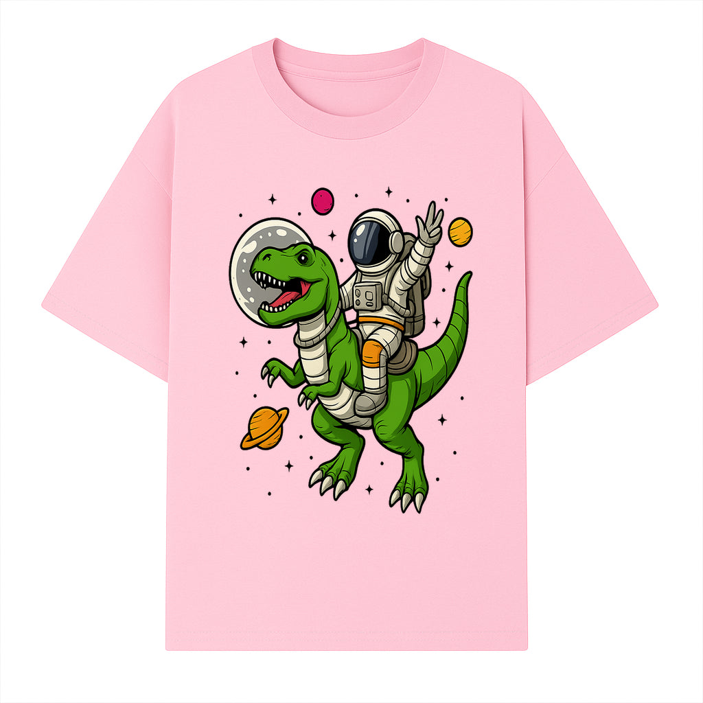 Astronaut Riding T-Rex Space Adventure Graphic Tee for Kids, Dinosaur and Space Theme Shirt, Fun Outer Space Design - T-shirt 1758273094628.jpg
