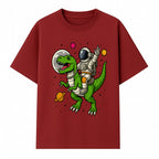 Astronaut Riding T-Rex Space Adventure Graphic Tee for Kids, Dinosaur and Space Theme Shirt, Fun Outer Space Design - T-shirt 1758273094787.jpg