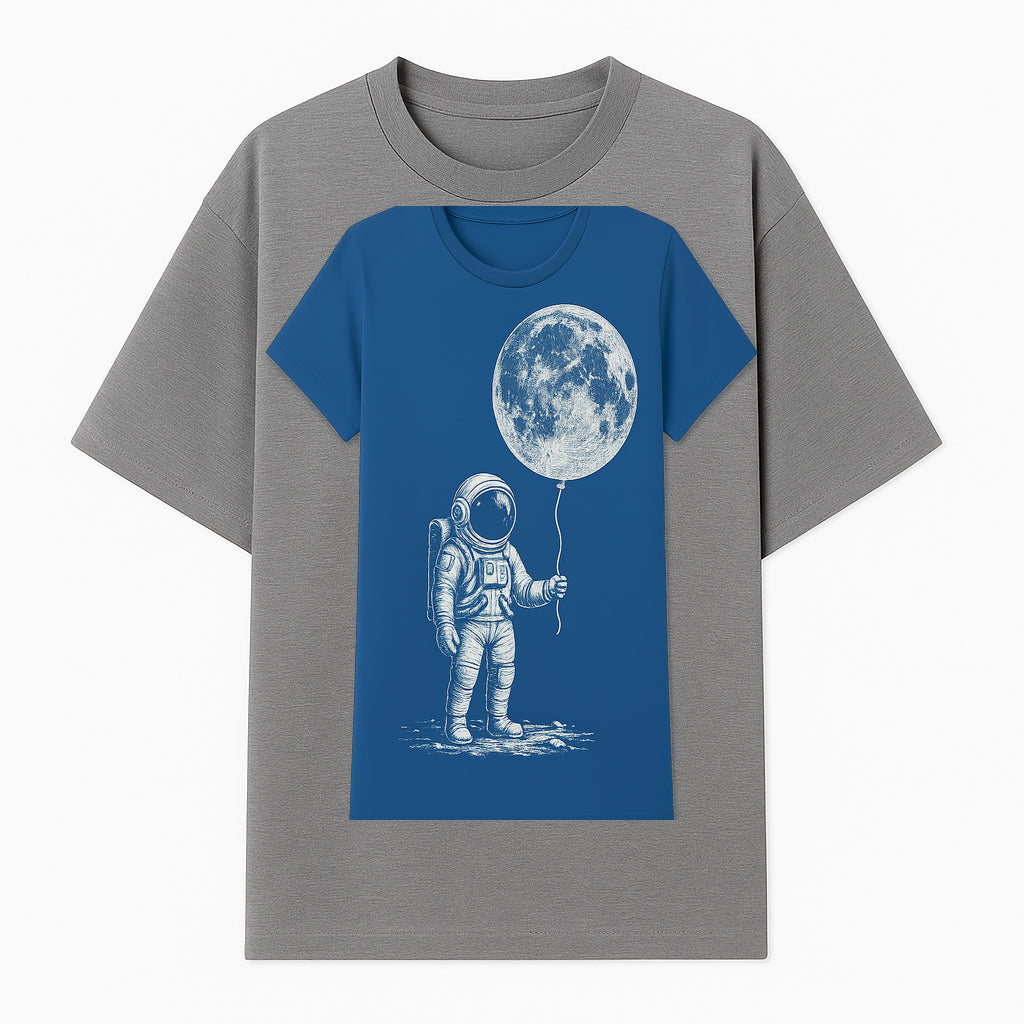 Astronaut Holding Moon Balloon T-Shirt | Space Themed Graphic Tee | Unique Gift for Sci-Fi Lovers and Dreamers - T-shirt 1758273094809.jpg