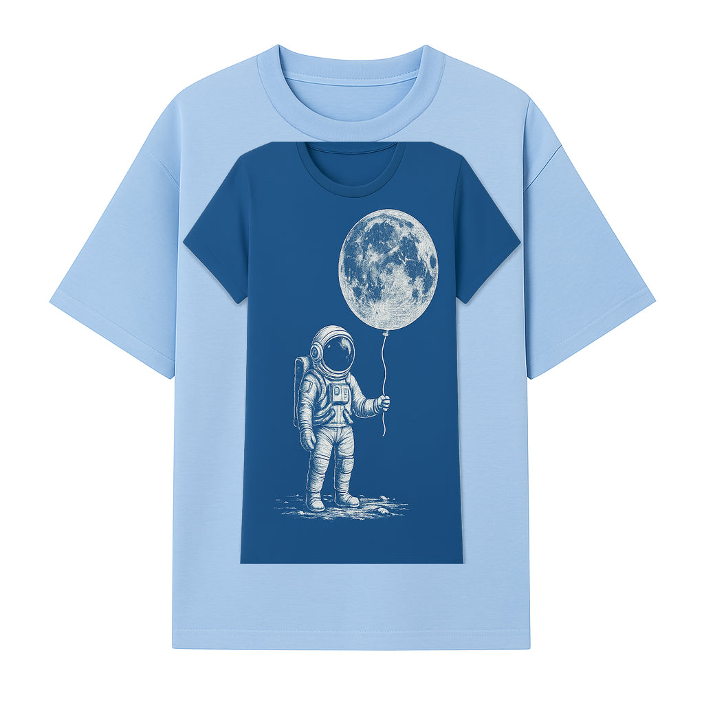 Astronaut Holding Moon Balloon T-Shirt | Space Themed Graphic Tee | Unique Gift for Sci-Fi Lovers and Dreamers - T-shirt 1758273094948.jpg