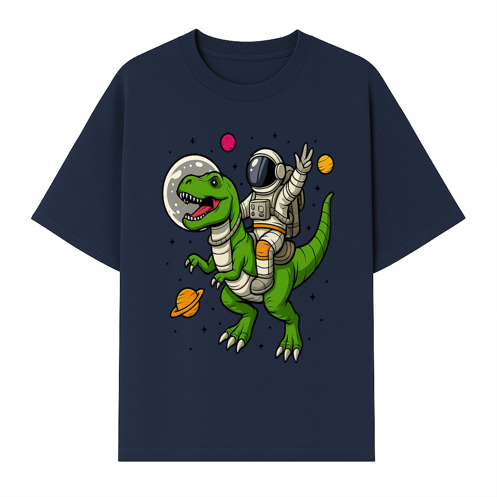 Astronaut Riding T-Rex Space Adventure Graphic Tee for Kids, Dinosaur and Space Theme Shirt, Fun Outer Space Design - T-shirt 1758273094952.jpg