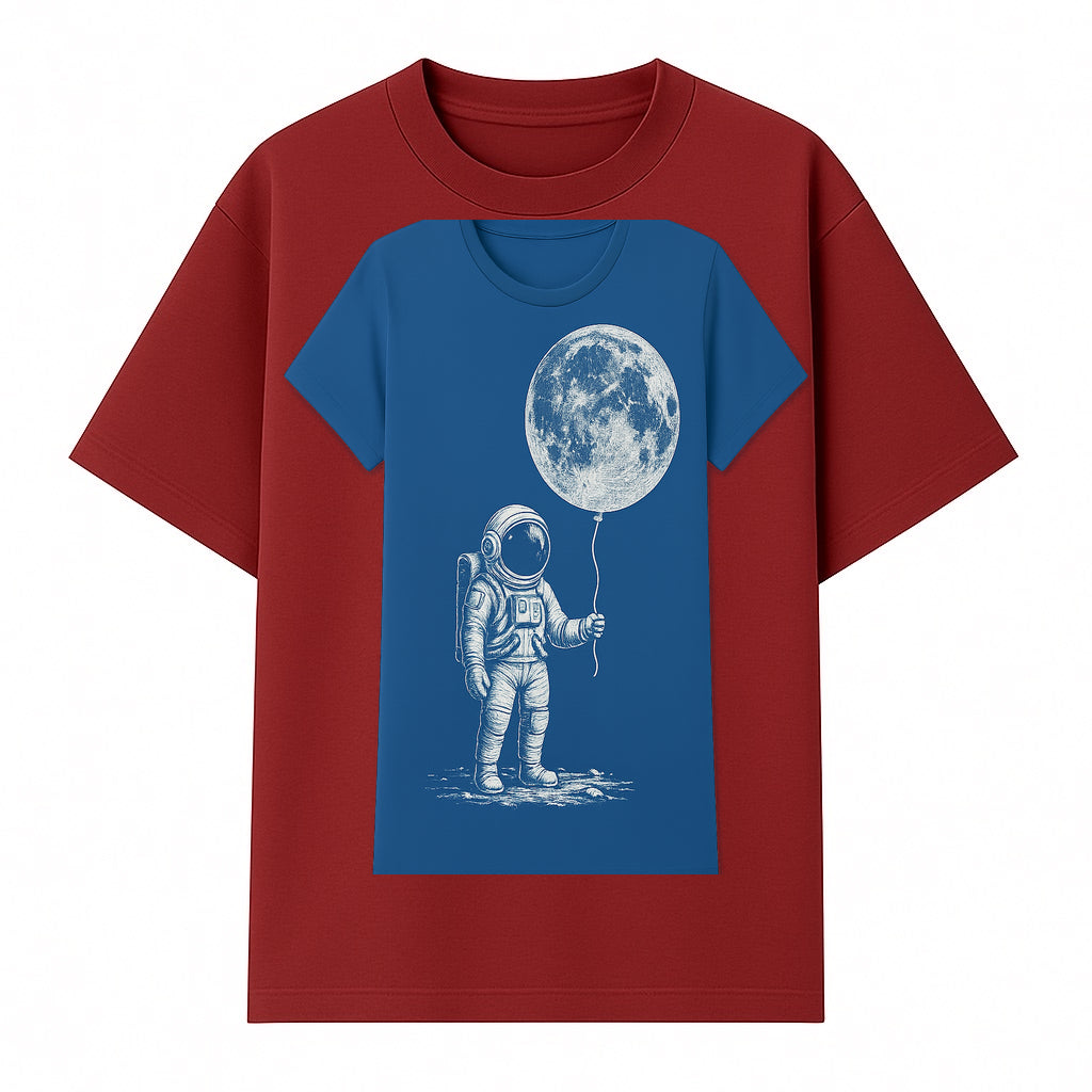 Astronaut Holding Moon Balloon T-Shirt | Space Themed Graphic Tee | Unique Gift for Sci-Fi Lovers and Dreamers - T-shirt 1758273095219.jpg