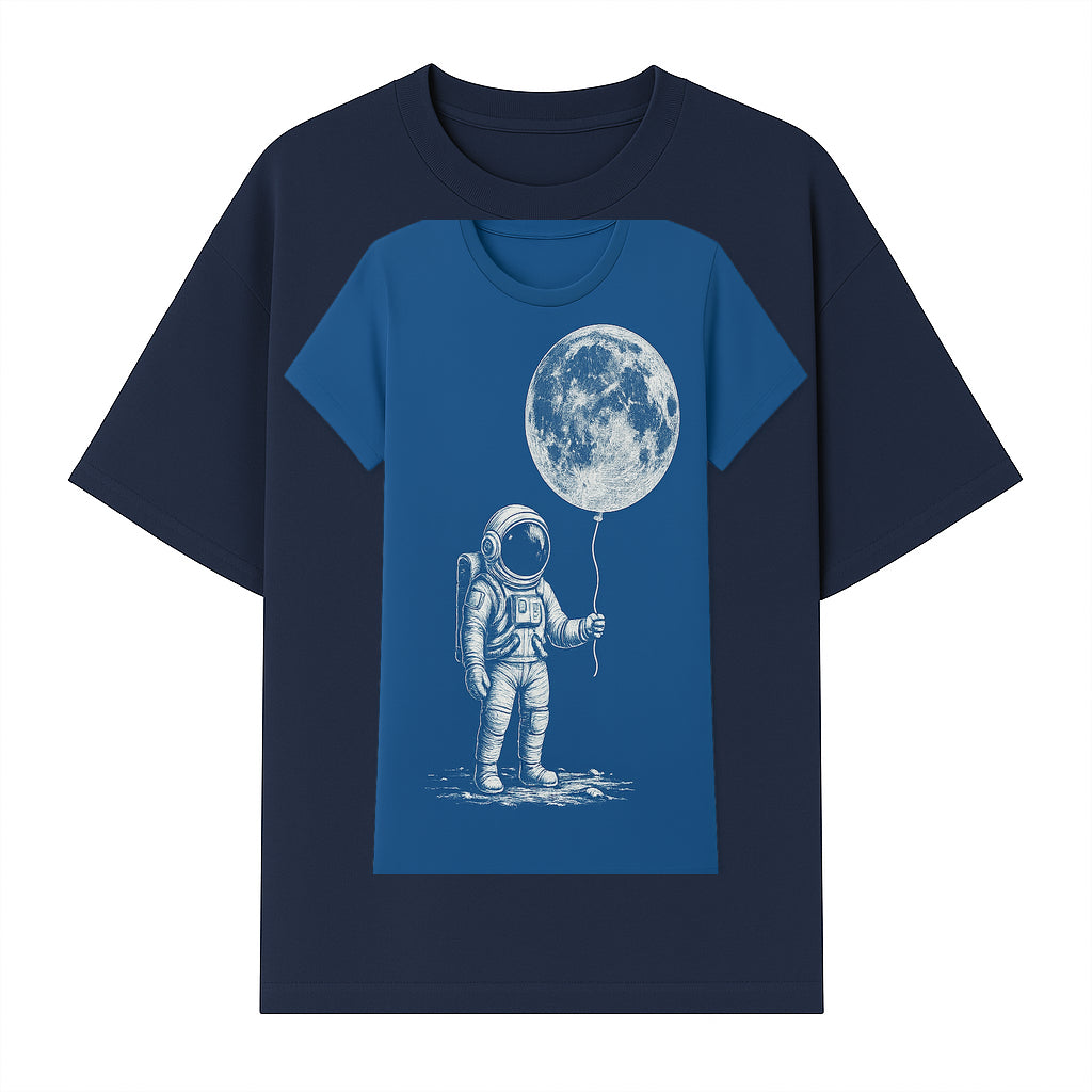 Astronaut Holding Moon Balloon T-Shirt | Space Themed Graphic Tee | Unique Gift for Sci-Fi Lovers and Dreamers - T-shirt 1758273095361.jpg