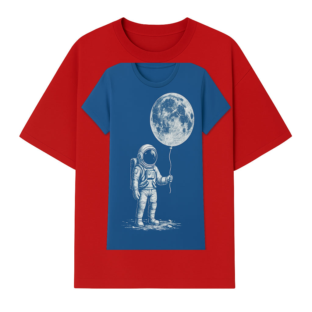Astronaut Holding Moon Balloon T-Shirt | Space Themed Graphic Tee | Unique Gift for Sci-Fi Lovers and Dreamers - T-shirt 1758273095481.jpg