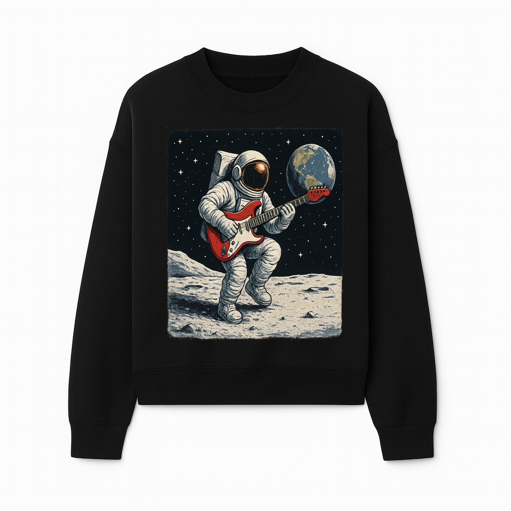 Astronaut Playing Electric Guitar in Space - Cosmic Music Art Print for Space Lovers and Musicians, Retro Style Wall Decor - Sweatshirt 1758273095623.jpg