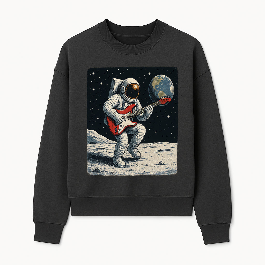Astronaut Playing Electric Guitar in Space - Cosmic Music Art Print for Space Lovers and Musicians, Retro Style Wall Decor - Sweatshirt 1758273095760.jpg