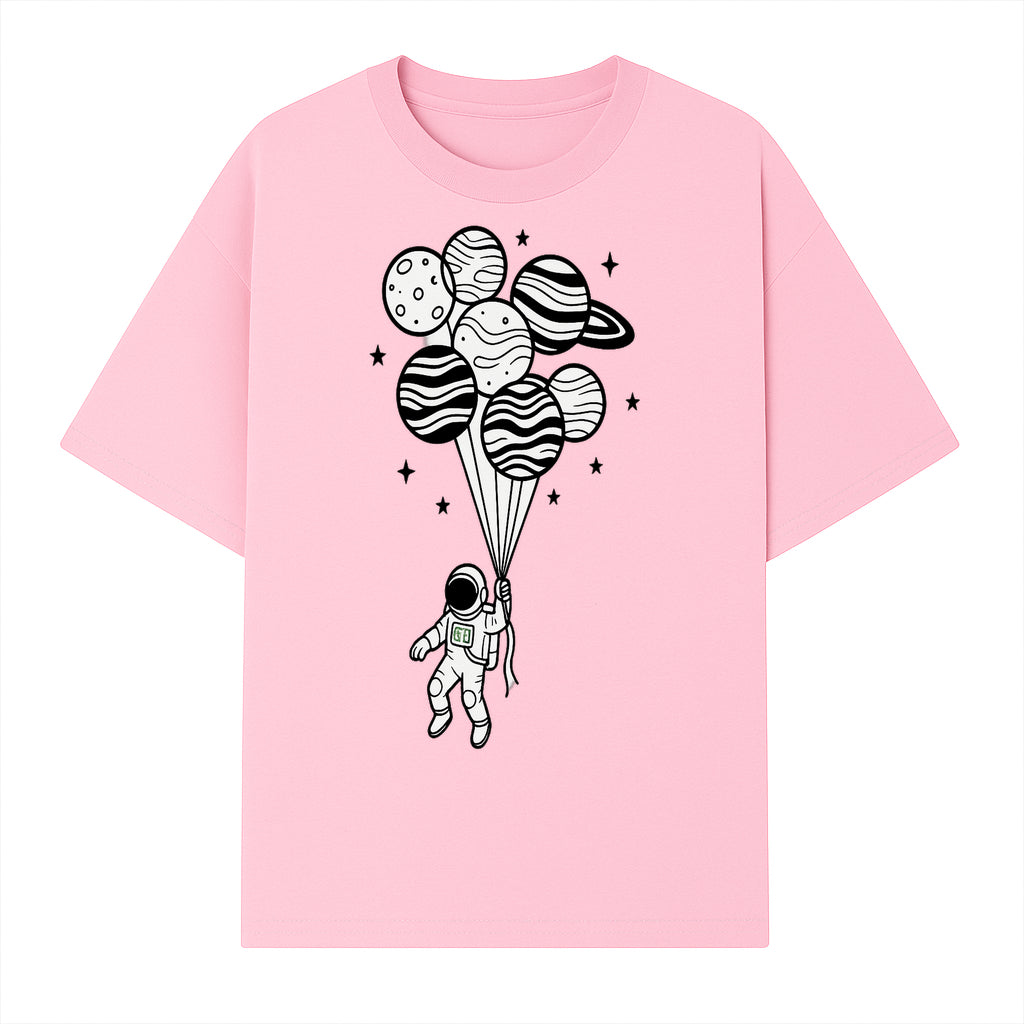 Astronaut with Planet Balloons Graphic Tee, Space Theme Shirt, Cosmic Adventure Apparel, Unisex Astronaut Design, Gift for Space Lovers - T-shirt 1758273095793.jpg