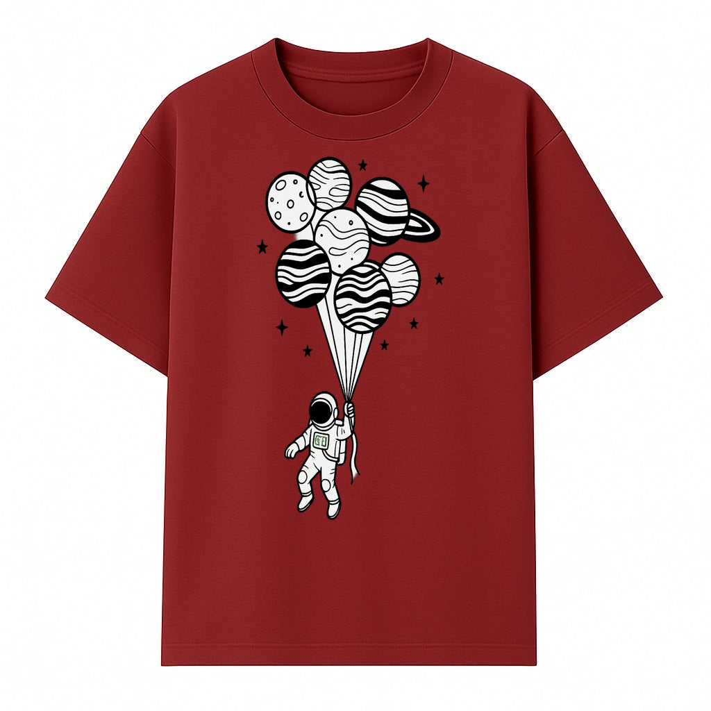 Astronaut with Planet Balloons Graphic Tee, Space Theme Shirt, Cosmic Adventure Apparel, Unisex Astronaut Design, Gift for Space Lovers - T-shirt 1758273095918.jpg