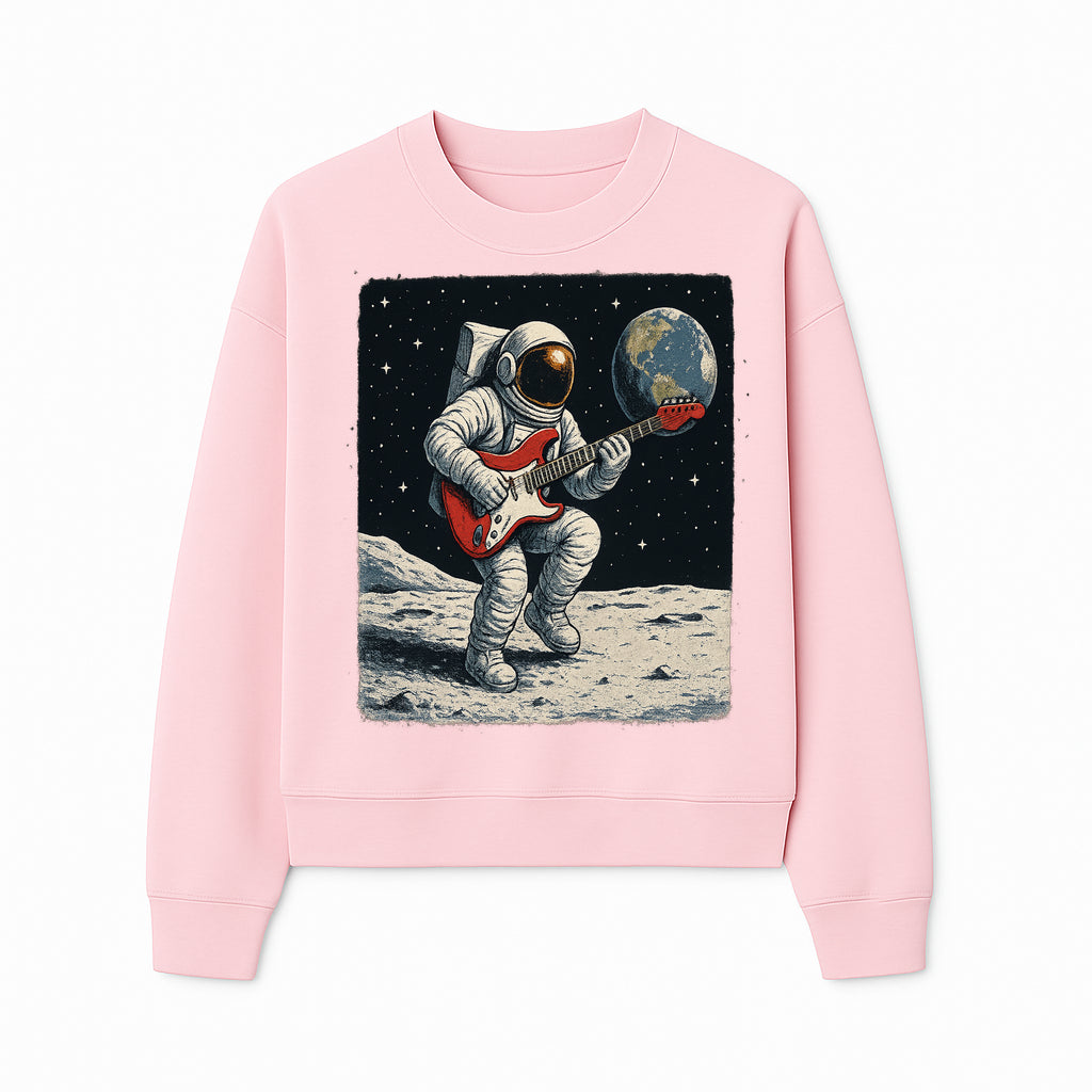Astronaut Playing Electric Guitar in Space - Cosmic Music Art Print for Space Lovers and Musicians, Retro Style Wall Decor - Sweatshirt 1758273096324.jpg