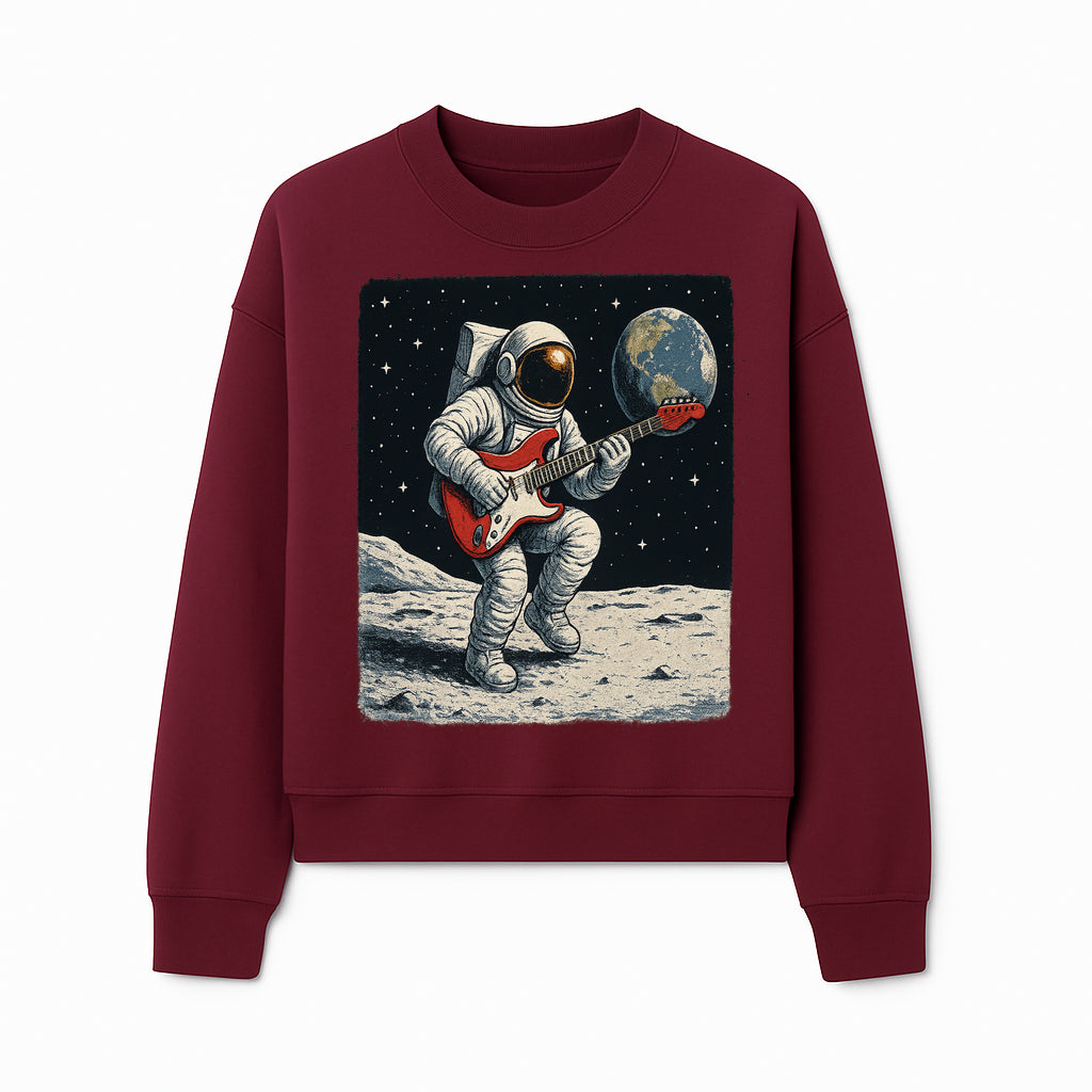 Astronaut Playing Electric Guitar in Space - Cosmic Music Art Print for Space Lovers and Musicians, Retro Style Wall Decor - Sweatshirt 1758273096482.jpg