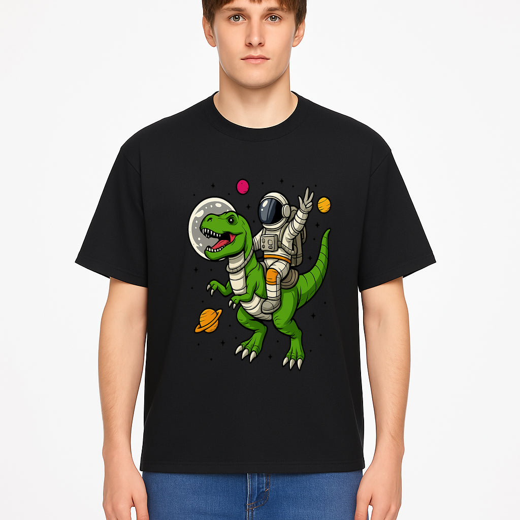 Astronaut Riding T-Rex Space Adventure Graphic Tee for Kids, Dinosaur and Space Theme Shirt, Fun Outer Space Design - T-shirt 1758273096546.jpg