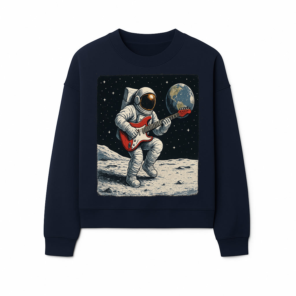 Astronaut Playing Electric Guitar in Space - Cosmic Music Art Print for Space Lovers and Musicians, Retro Style Wall Decor - Sweatshirt 1758273096646.jpg