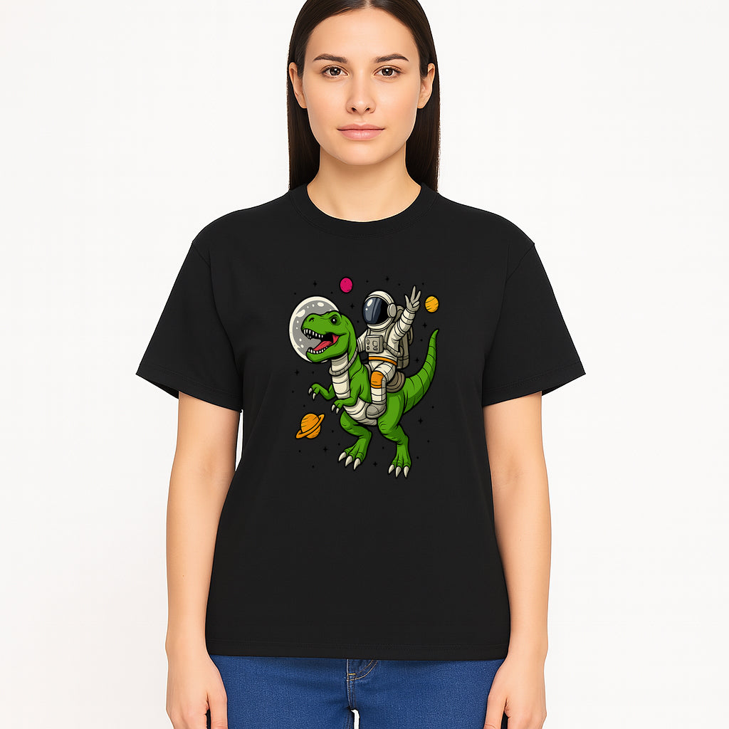 Astronaut Riding T-Rex Space Adventure Graphic Tee for Kids, Dinosaur and Space Theme Shirt, Fun Outer Space Design - T-shirt 1758273096712.jpg