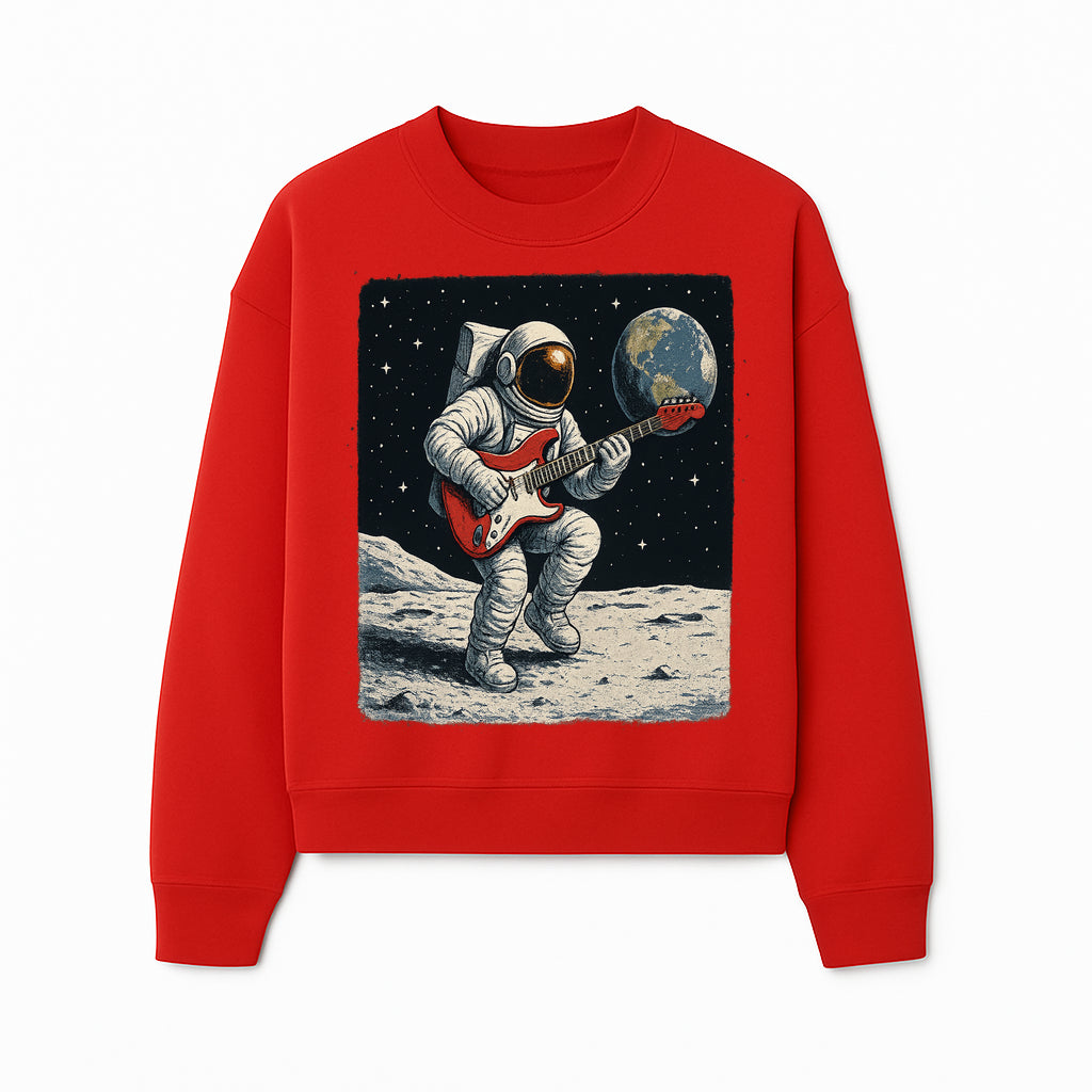 Astronaut Playing Electric Guitar in Space - Cosmic Music Art Print for Space Lovers and Musicians, Retro Style Wall Decor - Sweatshirt 1758273096782.jpg