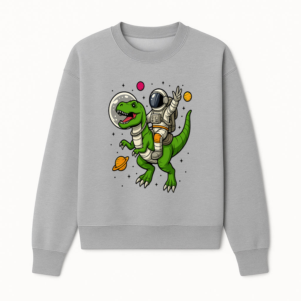 Astronaut Riding T-Rex Space Adventure Graphic Tee for Kids, Dinosaur and Space Theme Shirt, Fun Outer Space Design - Sweatshirt 1758273096872.jpg