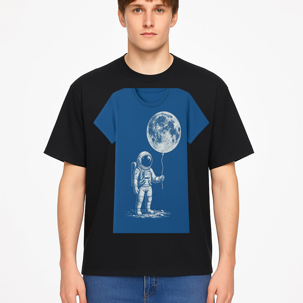 Astronaut Holding Moon Balloon T-Shirt | Space Themed Graphic Tee | Unique Gift for Sci-Fi Lovers and Dreamers - T-shirt 1758273096915.jpg