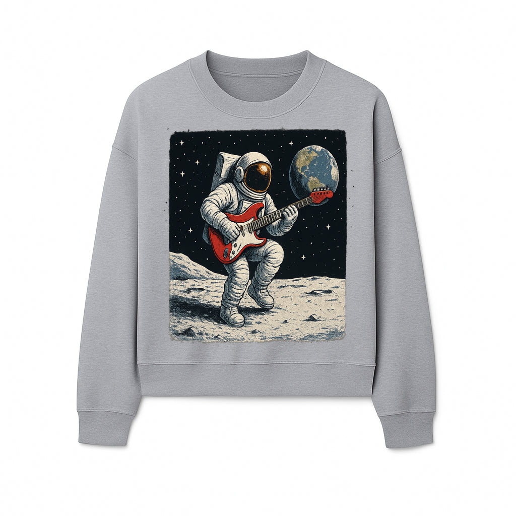 Astronaut Playing Electric Guitar in Space - Cosmic Music Art Print for Space Lovers and Musicians, Retro Style Wall Decor - Sweatshirt 1758273096927.jpg