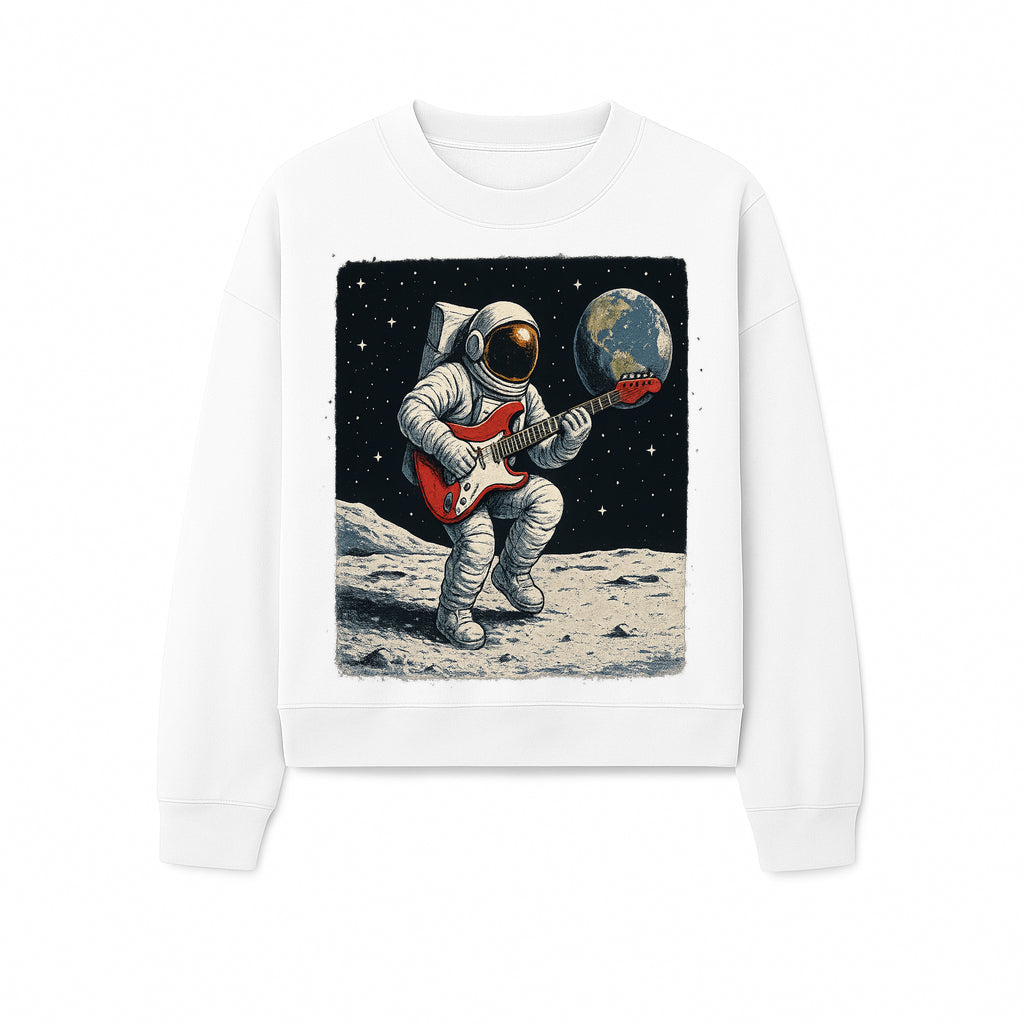 Astronaut Playing Electric Guitar in Space - Cosmic Music Art Print for Space Lovers and Musicians, Retro Style Wall Decor - Sweatshirt 1758273097095.jpg