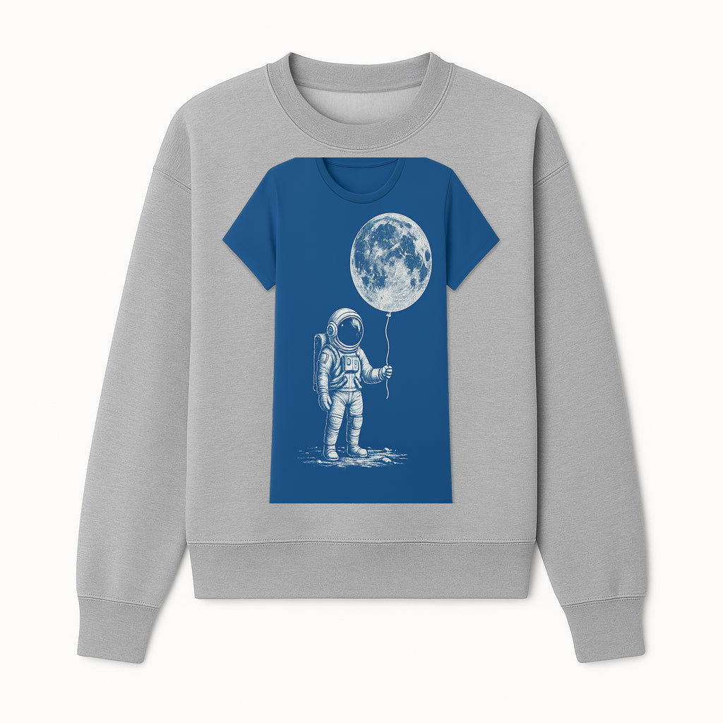 Astronaut Holding Moon Balloon T-Shirt | Space Themed Graphic Tee | Unique Gift for Sci-Fi Lovers and Dreamers - Sweatshirt 1758273097219.jpg