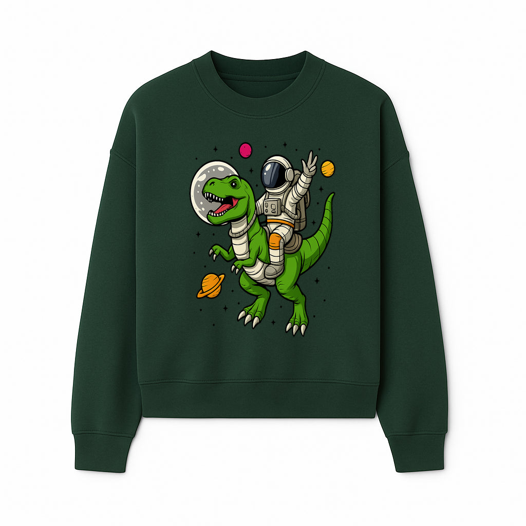 Astronaut Riding T-Rex Space Adventure Graphic Tee for Kids, Dinosaur and Space Theme Shirt, Fun Outer Space Design - Sweatshirt 1758273097324.jpg