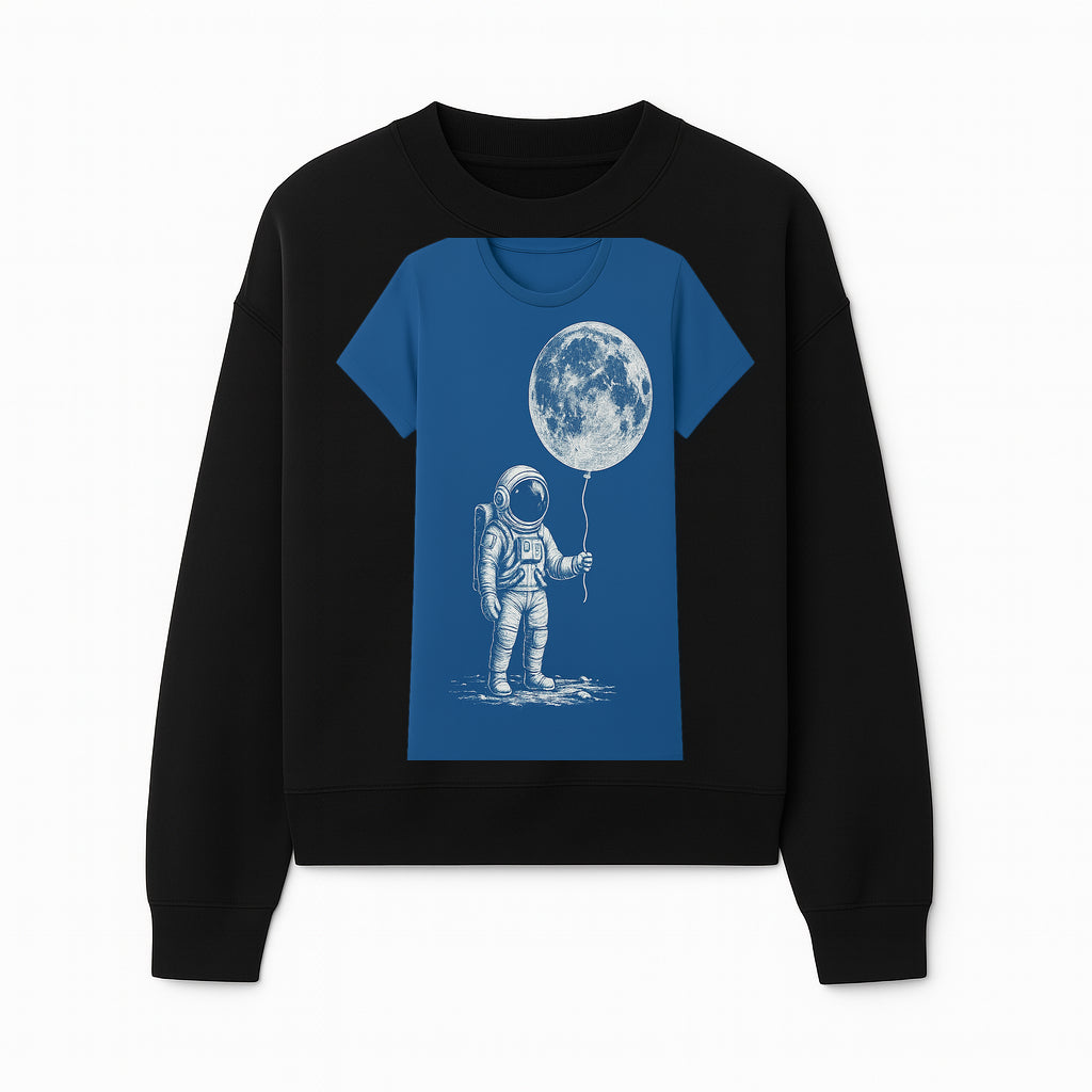 Astronaut Holding Moon Balloon T-Shirt | Space Themed Graphic Tee | Unique Gift for Sci-Fi Lovers and Dreamers - Sweatshirt 1758273097377.jpg