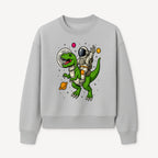 Astronaut Riding T-Rex Space Adventure Graphic Tee for Kids, Dinosaur and Space Theme Shirt, Fun Outer Space Design - Sweatshirt 1758273097523.jpg