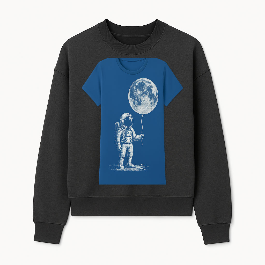 Astronaut Holding Moon Balloon T-Shirt | Space Themed Graphic Tee | Unique Gift for Sci-Fi Lovers and Dreamers - Sweatshirt 1758273097534.jpg