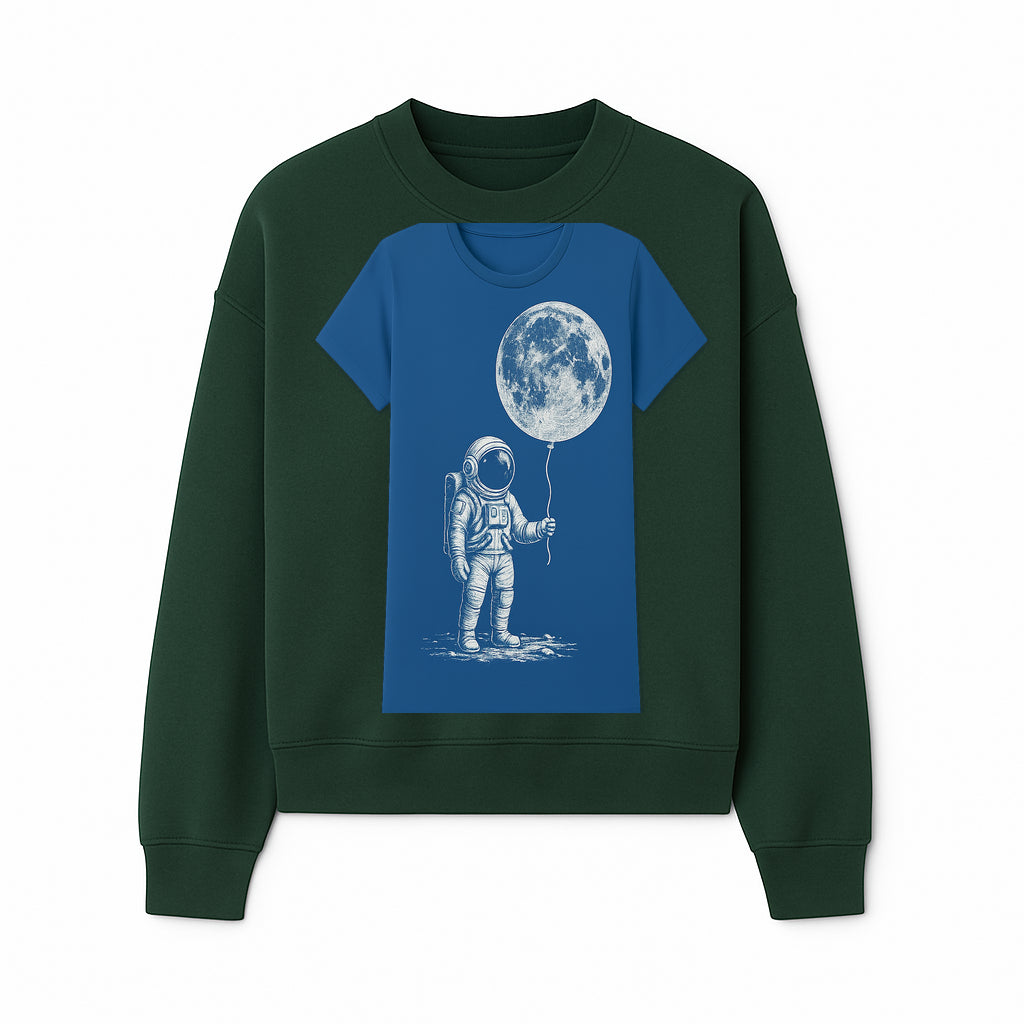 Astronaut Holding Moon Balloon T-Shirt | Space Themed Graphic Tee | Unique Gift for Sci-Fi Lovers and Dreamers - Sweatshirt 1758273097665.jpg