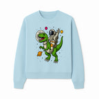 Astronaut Riding T-Rex Space Adventure Graphic Tee for Kids, Dinosaur and Space Theme Shirt, Fun Outer Space Design - Sweatshirt 1758273097708.jpg