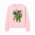 Astronaut Riding T-Rex Space Adventure Graphic Tee for Kids, Dinosaur and Space Theme Shirt, Fun Outer Space Design - Sweatshirt 1758273097862.jpg
