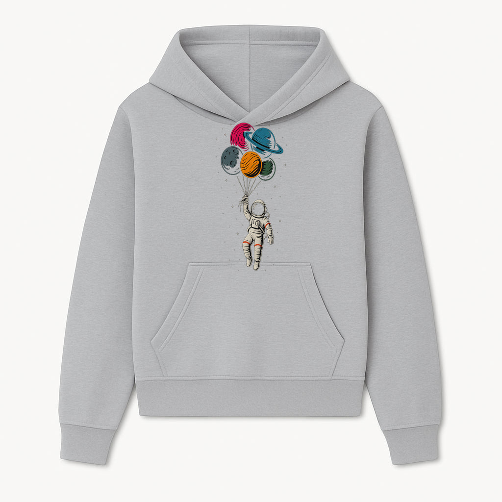 Astronaut with Planet Balloons T-Shirt | Space Themed Graphic Tee | Cute Outer Space Adventure Design for Kids & Adults - Hoodie 1758273097955.jpg