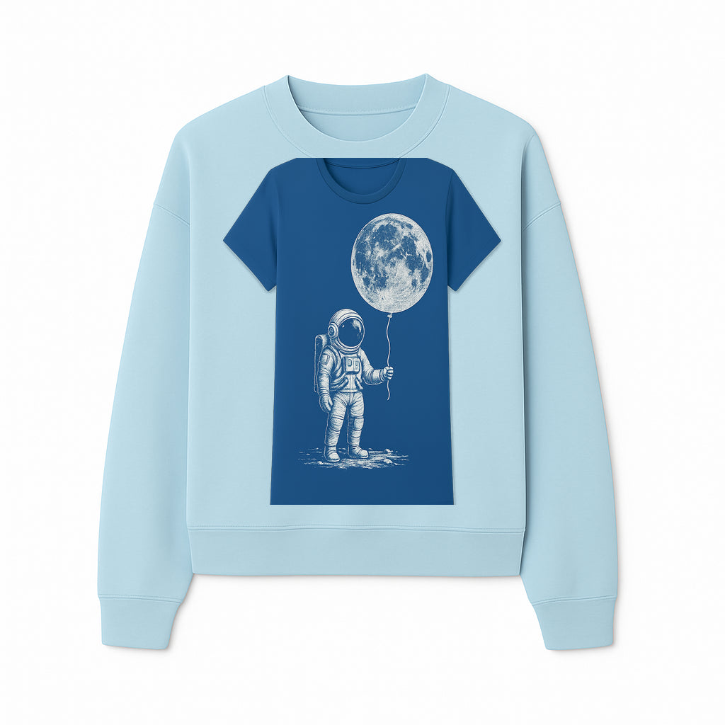 Astronaut Holding Moon Balloon T-Shirt | Space Themed Graphic Tee | Unique Gift for Sci-Fi Lovers and Dreamers - Sweatshirt 1758273097971.jpg