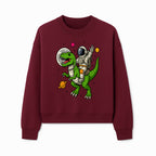 Astronaut Riding T-Rex Space Adventure Graphic Tee for Kids, Dinosaur and Space Theme Shirt, Fun Outer Space Design - Sweatshirt 1758273098023.jpg