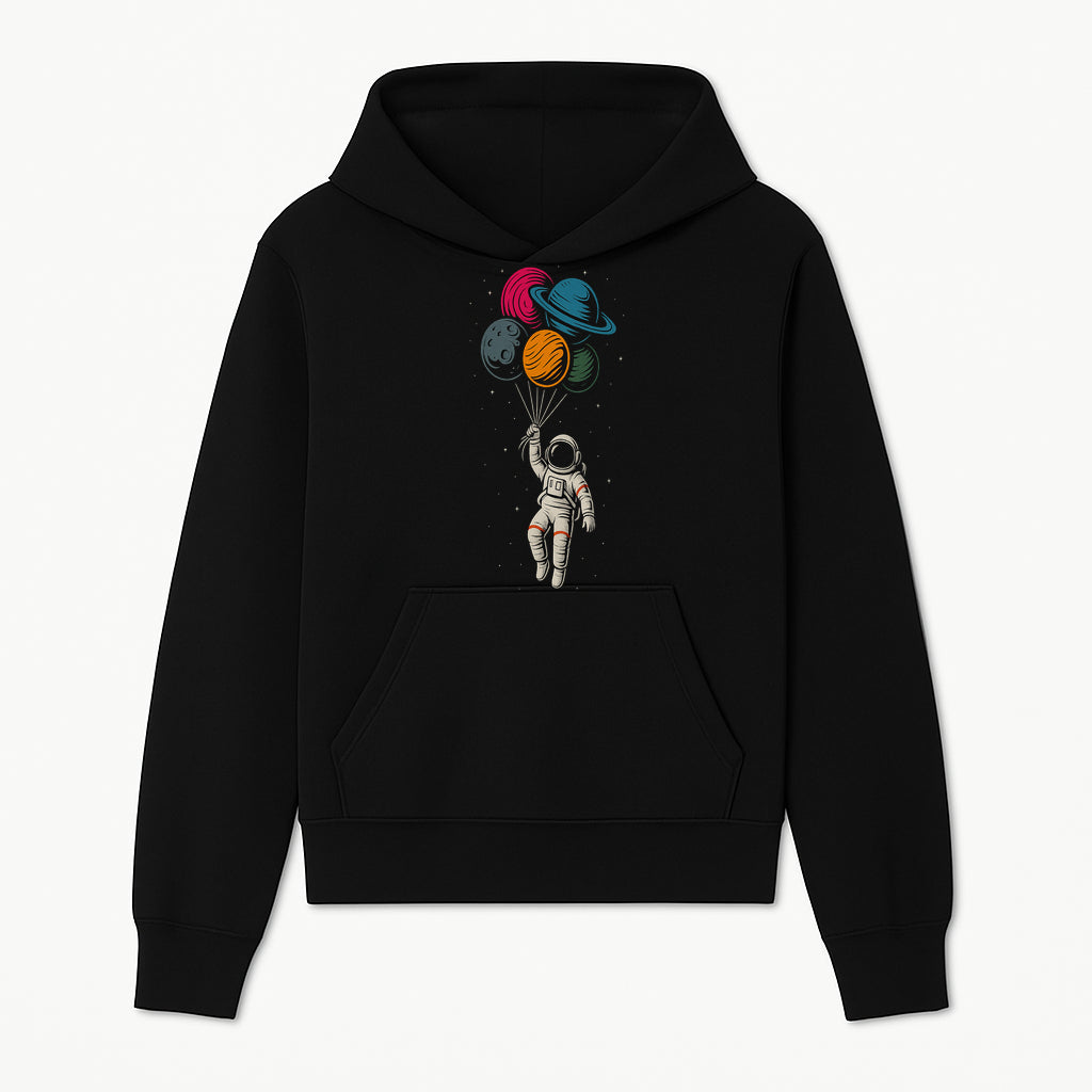 Astronaut with Planet Balloons T-Shirt | Space Themed Graphic Tee | Cute Outer Space Adventure Design for Kids & Adults - Hoodie 1758273098088.jpg