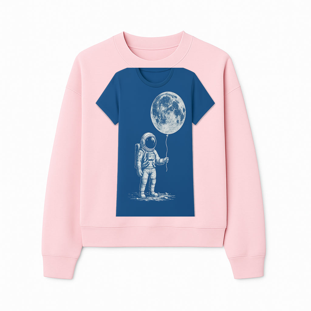 Astronaut Holding Moon Balloon T-Shirt | Space Themed Graphic Tee | Unique Gift for Sci-Fi Lovers and Dreamers - Sweatshirt 1758273098099.jpg