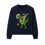 Astronaut Riding T-Rex Space Adventure Graphic Tee for Kids, Dinosaur and Space Theme Shirt, Fun Outer Space Design - Sweatshirt 1758273098173.jpg