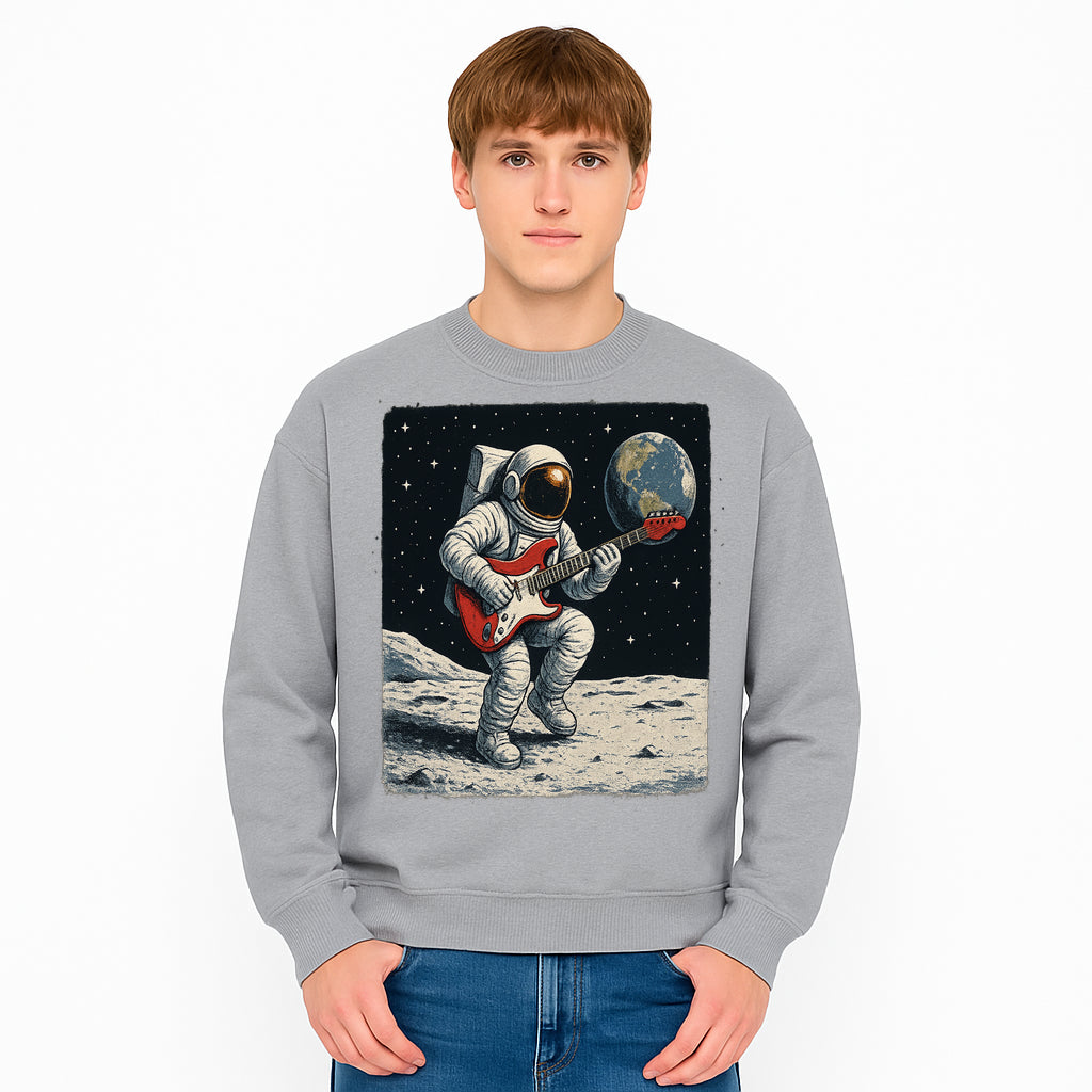 Astronaut Playing Electric Guitar in Space - Cosmic Music Art Print for Space Lovers and Musicians, Retro Style Wall Decor - Sweatshirt 1758273098229.jpg