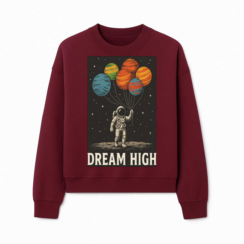 Astronaut Dreaming High with Planet Balloons Art Print Cosmic Wall Decor, Space Theme Home Art, Inspirational Astronaut Illustration - Sweatshirt 1758273098310.jpg